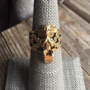 Vintage tribal Mayan gold toned ring